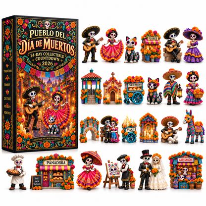 🎁Day of the Dead Village 2026 – 24-Day Day of the Dead Collectible Countdown Calendar with 24 Unique Miniatures