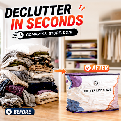 🥳2026 HOT SALE🥳💞 50% OFF! No‑Pump Vacuum Storage Bags – Press & seal, no pump needed. Saves 80% space, keeps clothes dry & dust‑free. Perfect for bulky bedding & off‑season gear. 🛏️🗄️