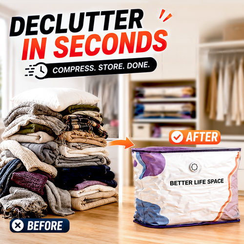 🥳2026 HOT SALE🥳💞 50% OFF! No‑Pump Vacuum Storage Bags – Press & seal, no pump needed. Saves 80% space, keeps clothes dry & dust‑free. Perfect for bulky bedding & off‑season gear. 🛏️🗄️