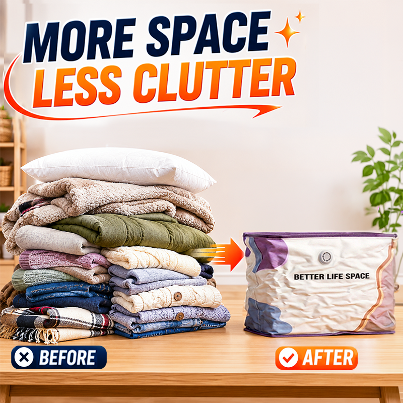 🥳2026 HOT SALE🥳💞 50% OFF! No‑Pump Vacuum Storage Bags – Press & seal, no pump needed. Saves 80% space, keeps clothes dry & dust‑free. Perfect for bulky bedding & off‑season gear. 🛏️🗄️