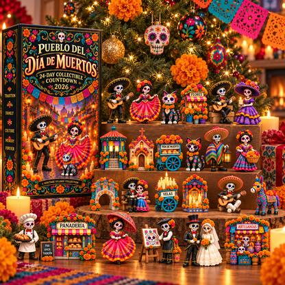 🎁Day of the Dead Village 2026 – 24-Day Day of the Dead Collectible Countdown Calendar with 24 Unique Miniatures