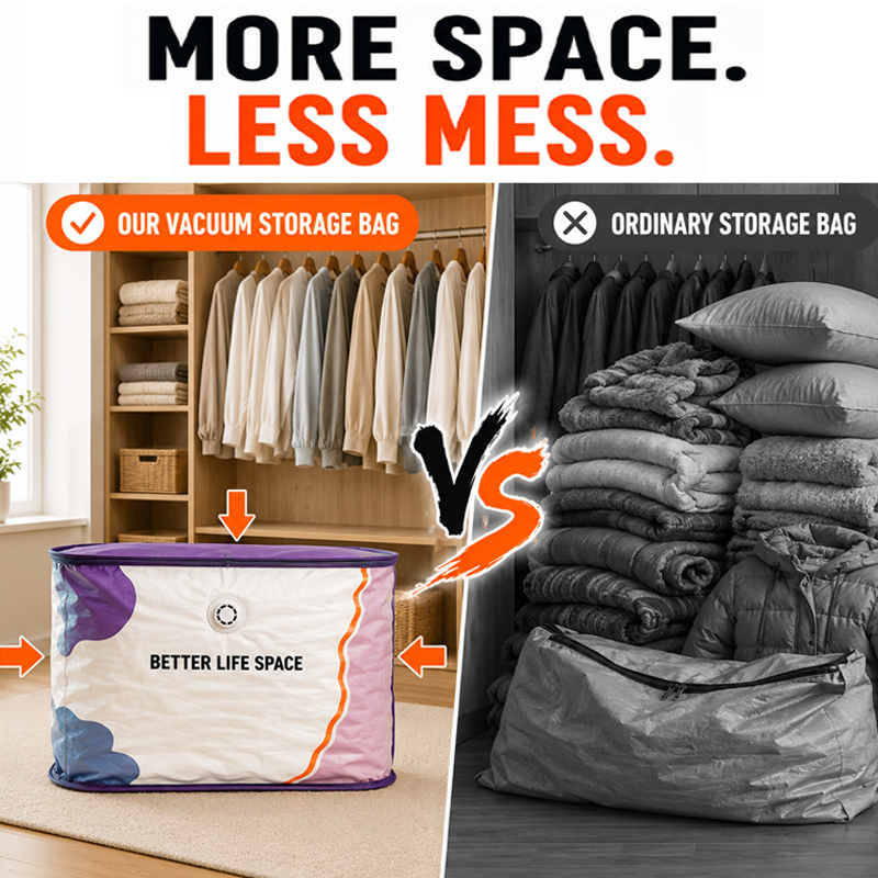🥳2026 HOT SALE🥳💞 50% OFF! No‑Pump Vacuum Storage Bags – Press & seal, no pump needed. Saves 80% space, keeps clothes dry & dust‑free. Perfect for bulky bedding & off‑season gear. 🛏️🗄️