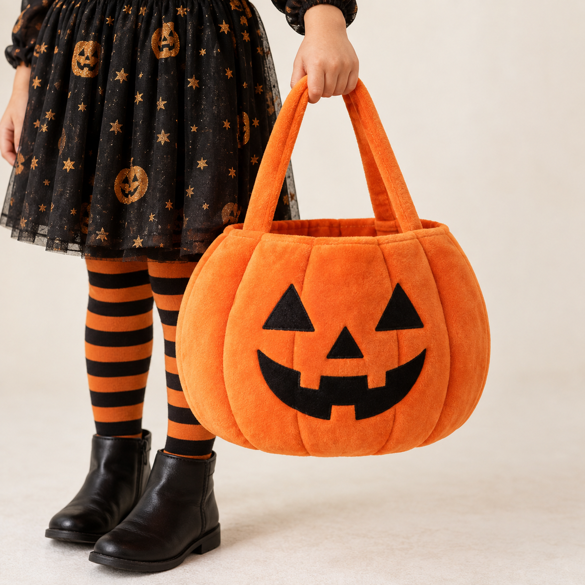 Pumpkin trick-or-treat tote Halloween lifestyle image