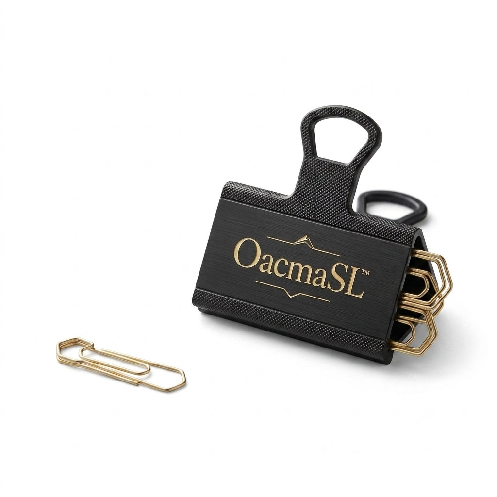 OacmaSL™ Magnetic Paper Clip Holder with Textured Grip, Multi-Function Desktop Paperclip Dispenser, Black Metal Desk Organizer for Office, Home Office, Study, School, Business Desk Accessories