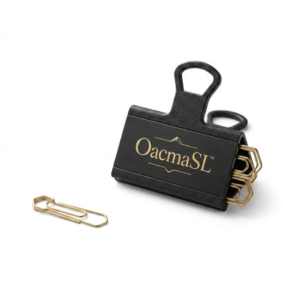 OacmaSL™ Magnetic Paper Clip Holder with Textured Grip, Multi-Function Desktop Paperclip Dispenser, Black Metal Desk Organizer for Office, Home Office, Study, School, Business Desk Accessories