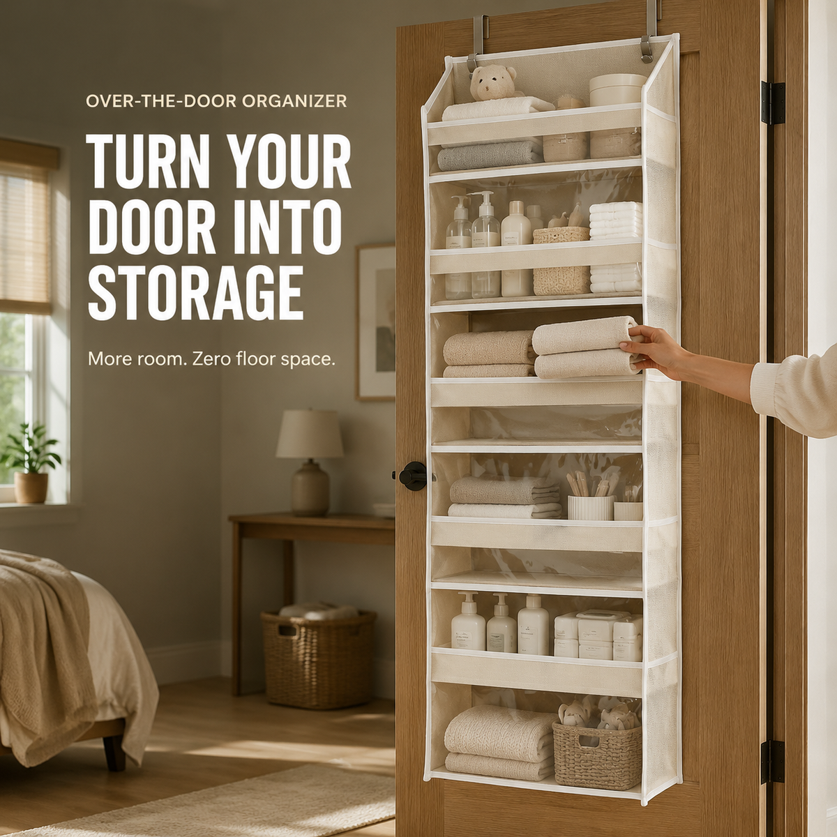 🔥 TODAY’S SPECIAL OFFER |  Over the Door Organizer with Pockets for Bedroom, Bathroom, Nursery & Closet Storage