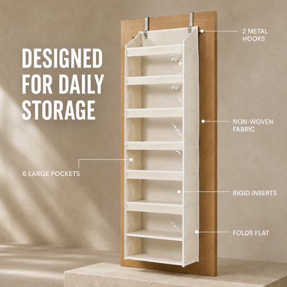 🔥 TODAY’S SPECIAL OFFER |  Over the Door Organizer with Pockets for Bedroom, Bathroom, Nursery & Closet Storage