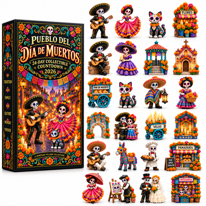 🎁Day of the Dead Village 2026 – 24-Day Day of the Dead Collectible Countdown Calendar with 24 Unique Miniatures
