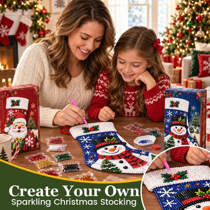 🎅 ✨ DIY Diamond Painting Christmas Stocking Kit - 🎄 Make a Christmas Stocking They’ll Remember