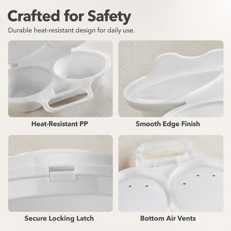 🥳2026 HOT SALE🥳💞50K+ SOLD! 🥗🎁Buy 1 Get 1 Free ! ! ! Microwave Egg Poacher——Dual‑cavity, non‑stick & easy clean. Healthier than frying – stock up & save! 🏠✅
